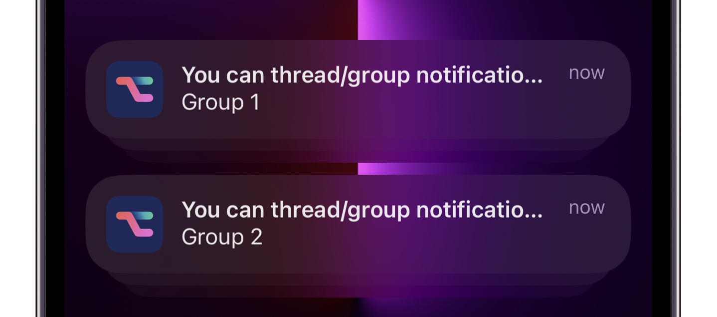 Threaded notifications from Pushcut