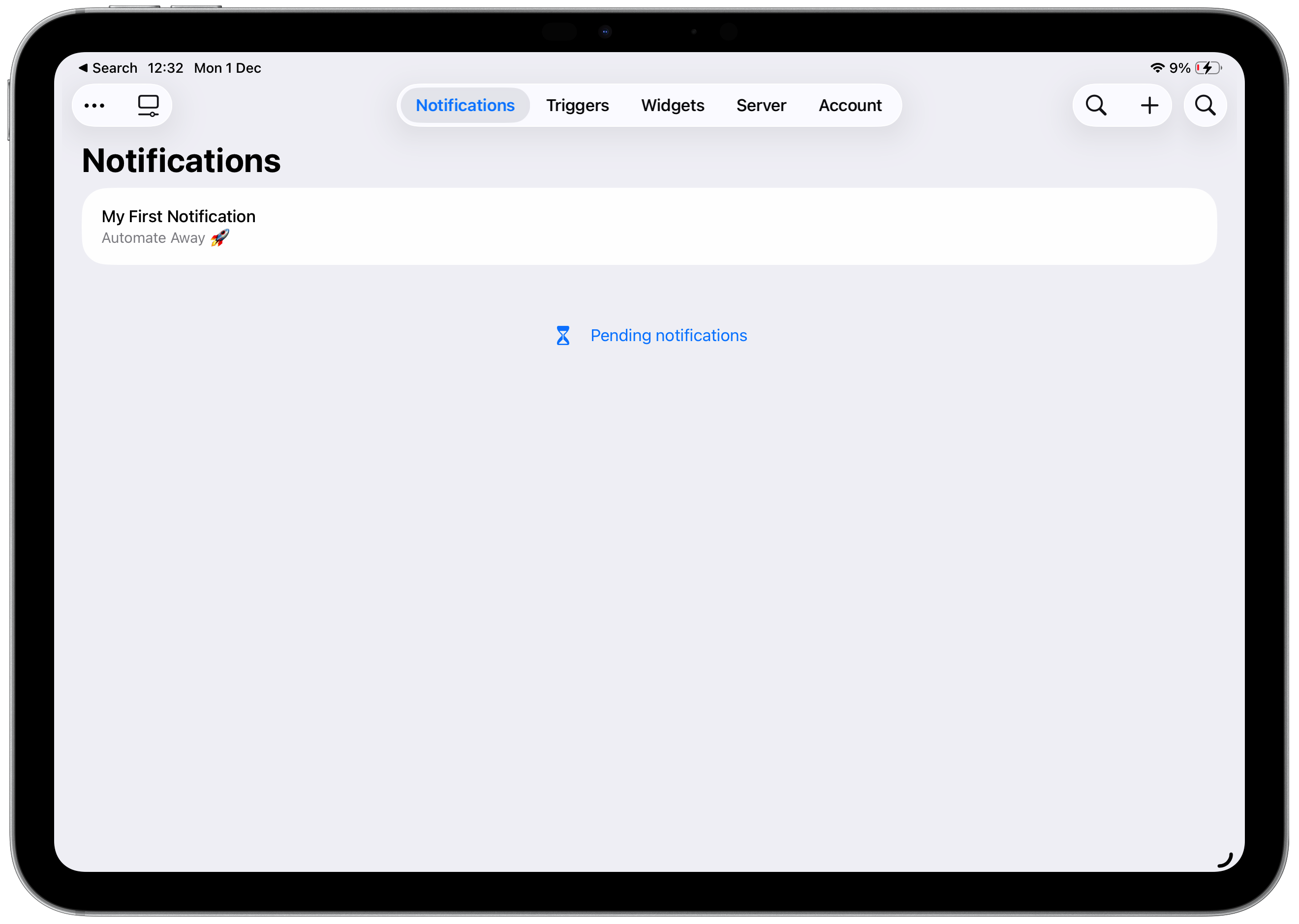 The page for selecting the shortcut for an automation to run. One of the options is Daily Pushcut Widget Update